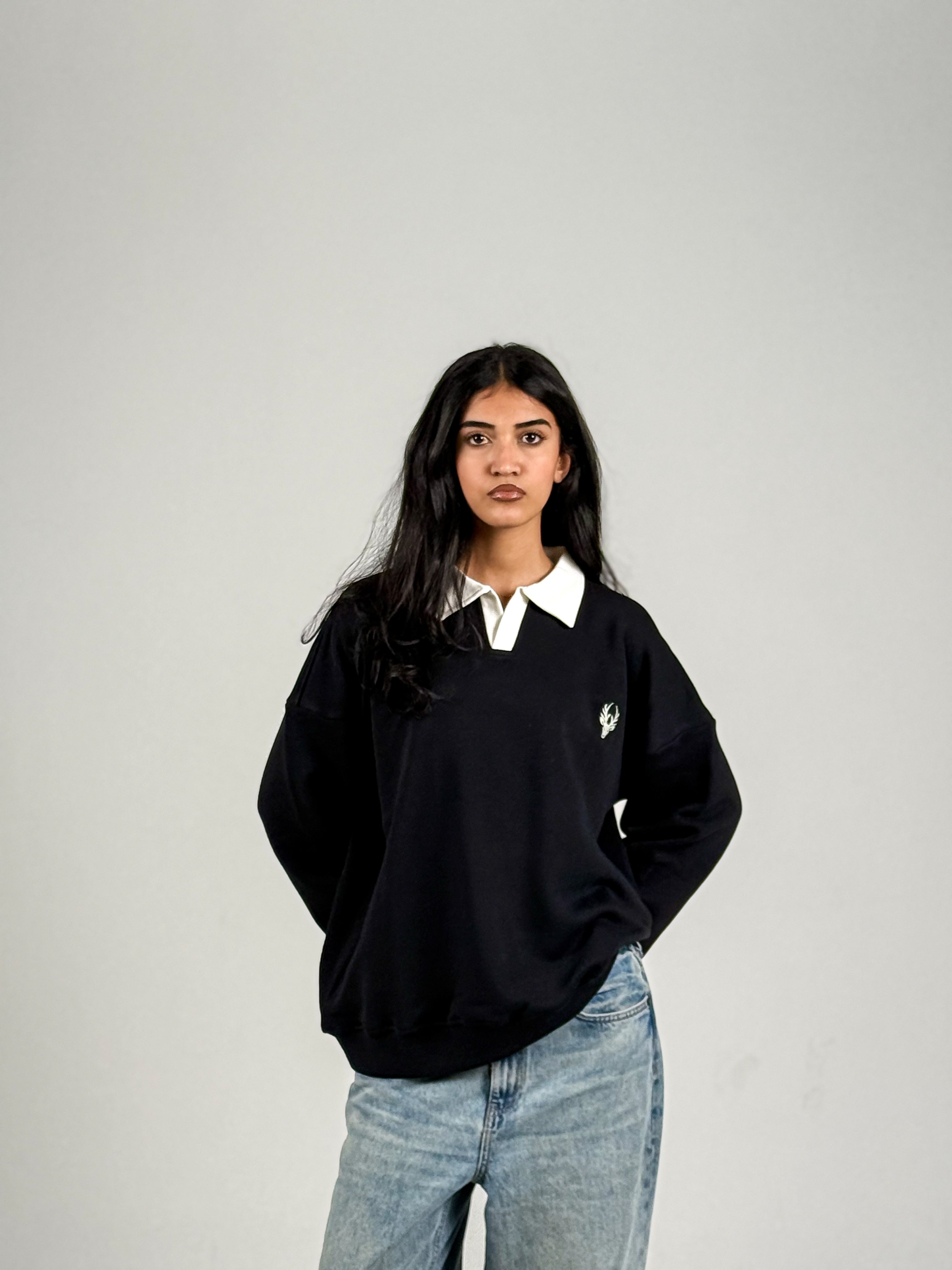 Zyra Polo sweatshirt (Black)