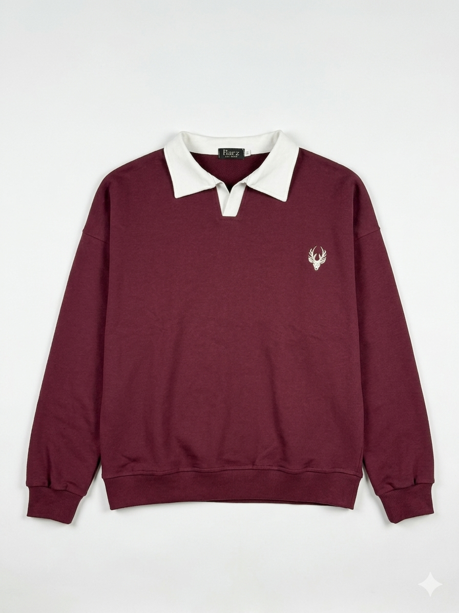 Zyra Polo sweatshirt (Burgandy)