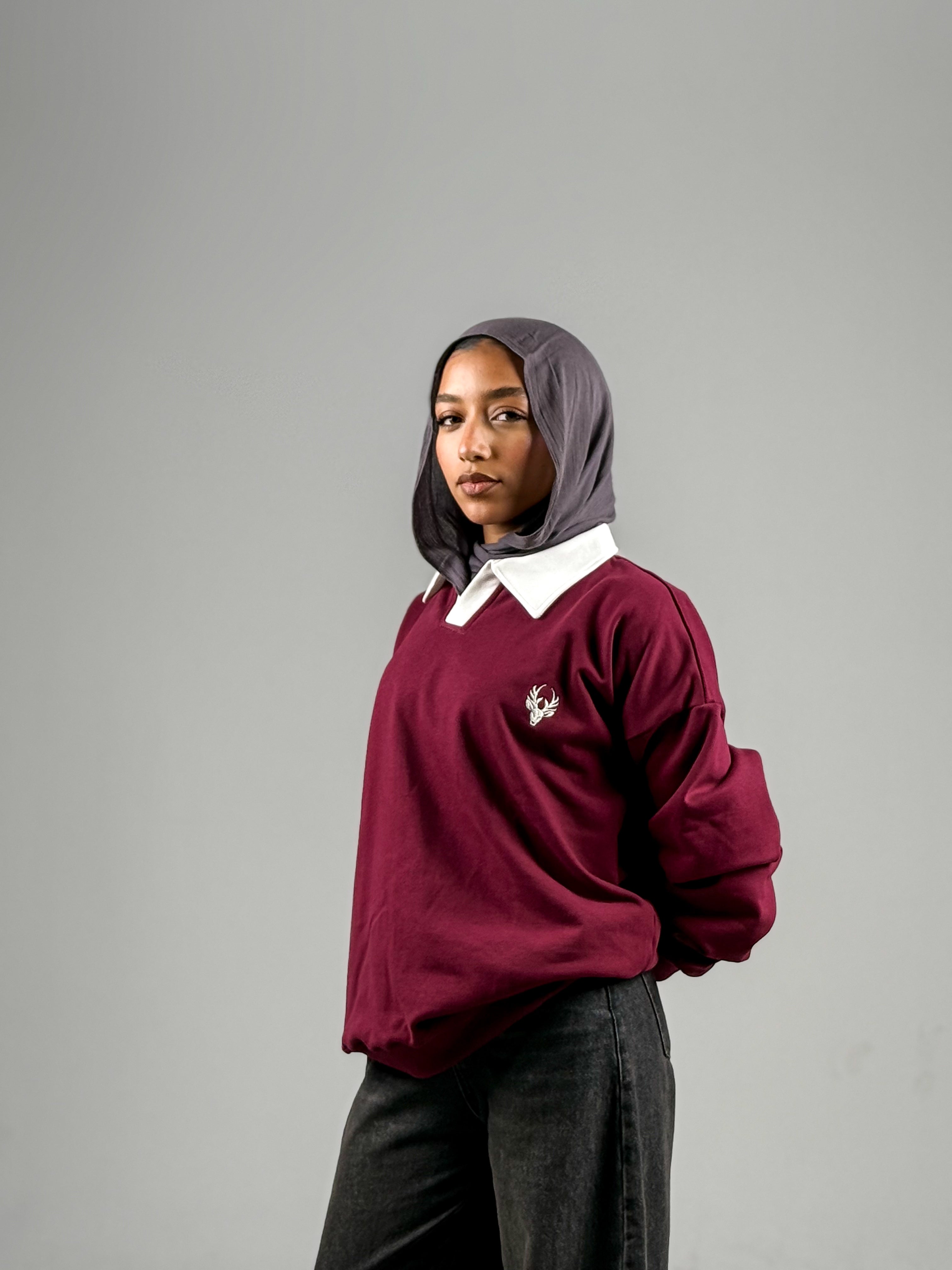 Zyra Polo sweatshirt (Burgandy)